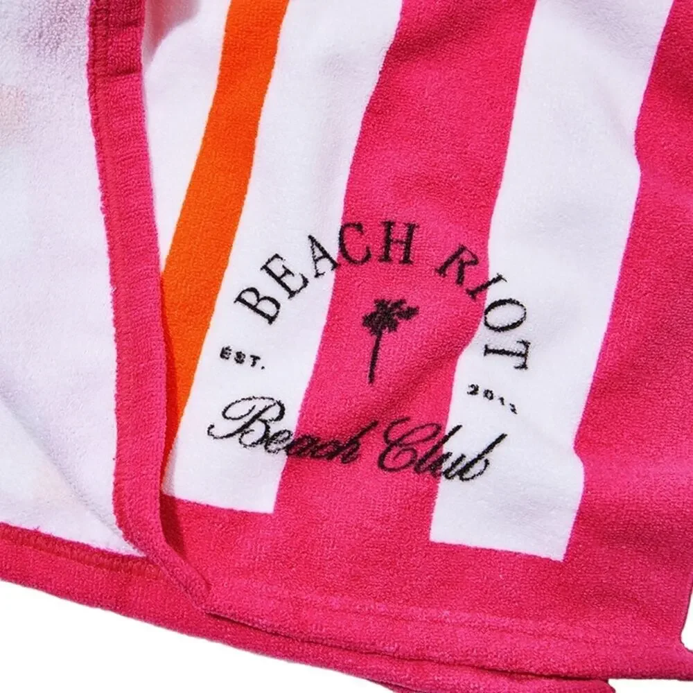 Beach Riot Beach Club Beach Towel Pink White Orange Stripe